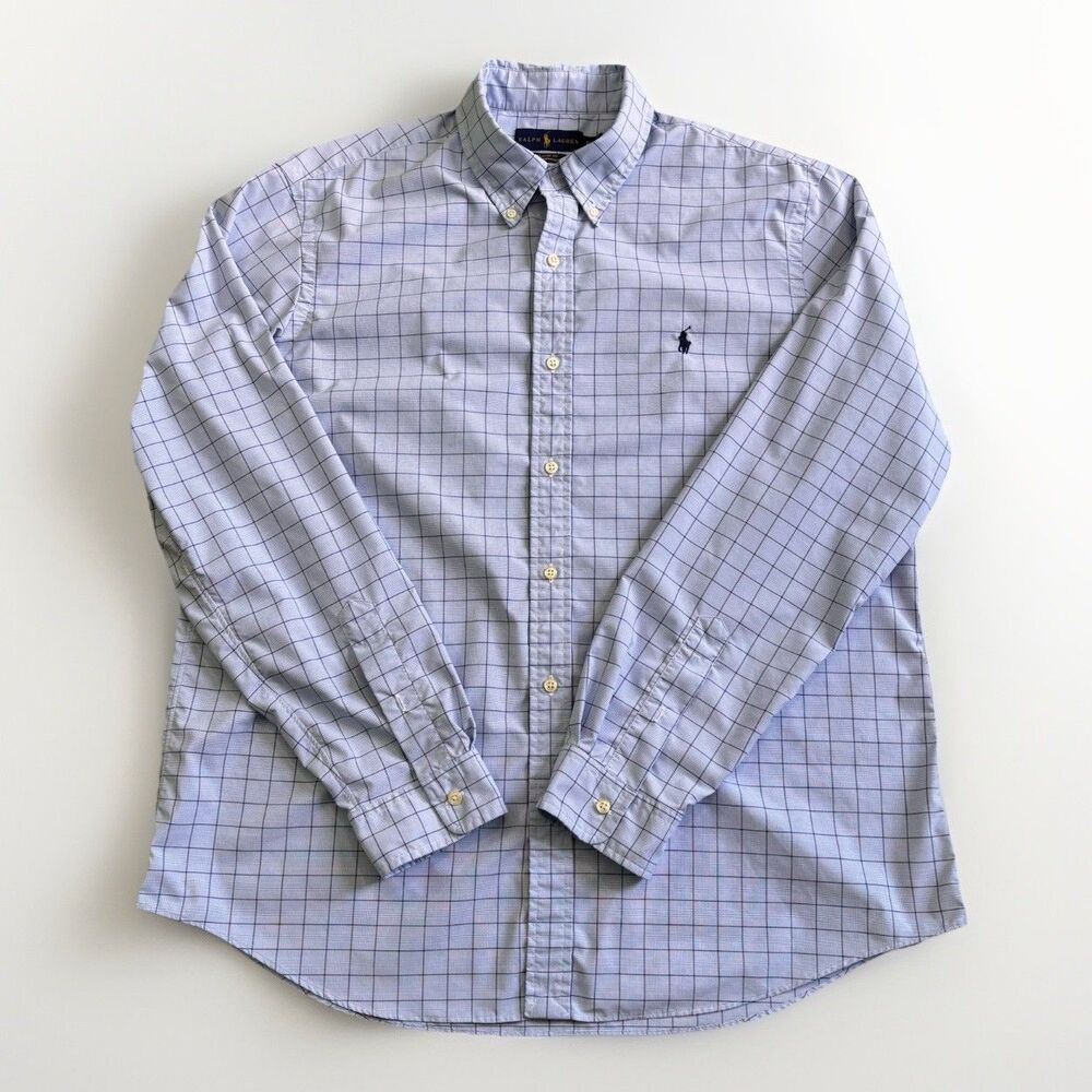 Ralph Lauren Classic Fit Performance Shirt Men's Size XL Blue Checkered